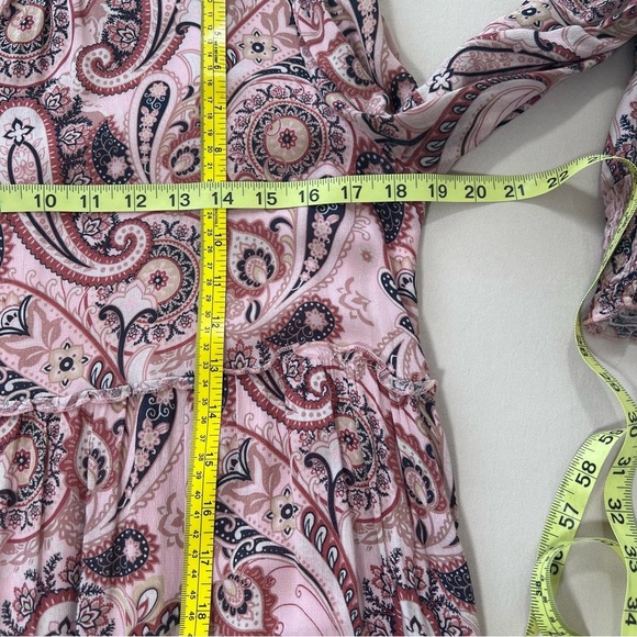 Anthropologie | Cady Tiered Paisley Printed Tunic Dress Size Small Boho Smocked - Picture 6 of 16